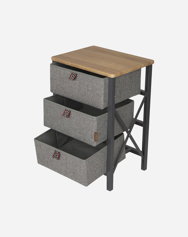 Dulap de exterior/biblioteca - 3 sertare/cosuri - Model Northwood