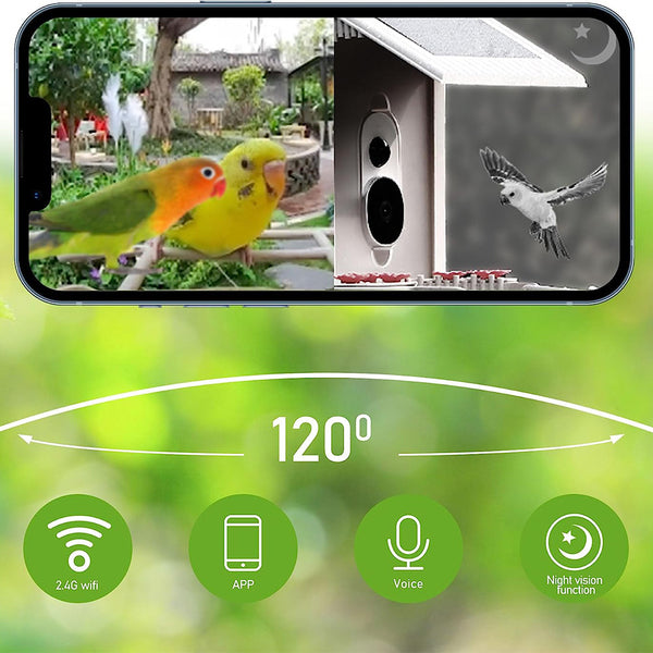 Krmítko pro ptáky s kamerou a AI rozpoznáváním ptáků pro zahradu - S vestavěným solárním článkem