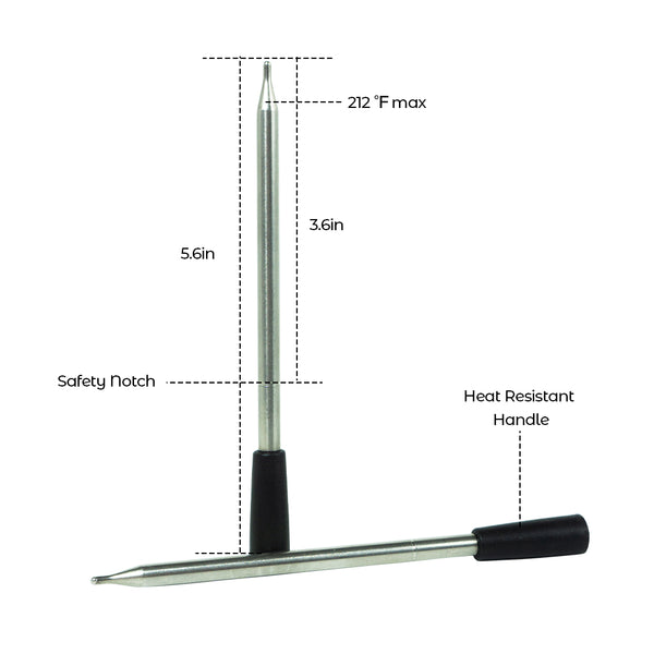 Kachen a Fritten Thermometer - WIFI mat Fritten APP - Repeater suergt fir eng laang Distanz tëscht dem Handy - Uewen, Grill oder Pan.