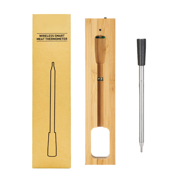 Kachen a Fritten Thermometer - WIFI mat Fritten APP - Repeater suergt fir eng laang Distanz tëscht dem Handy - Uewen, Grill oder Pan.