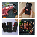 Kachen a Fritten Thermometer - WIFI mat Fritten APP - Repeater suergt fir eng laang Distanz tëscht dem Handy - Uewen, Grill oder Pan.