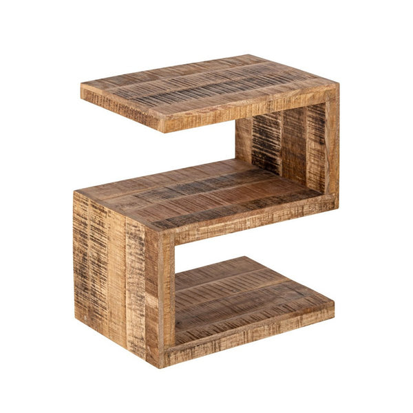 Odkládací stolek dřevo - tvar S - Konferenční stolek Sissi - Květinový sloup - Mangové dřevo