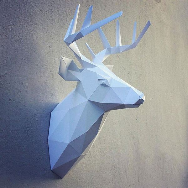 DIY hlava jelena - modrá