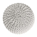 Poef met diameter 55 cm (grijs) - Gebreide kruk/vloerkussen - Grof gebreide look extra hoge hoogte 37 cm