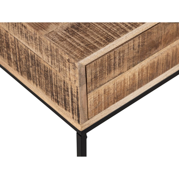 Bett Dësch hëlzent Bett Dësch - Bett Konsol Mark Maya - Side Dësch mat Metal Frame