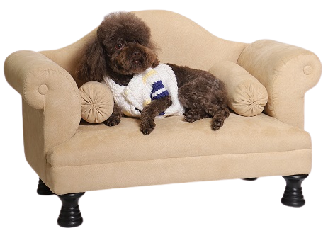 Šuns sofa su 2 porankiais - smėlio spalvos - šunų krepšys