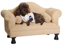 Hundesofa med 2 armlæn - beige - hundekurv