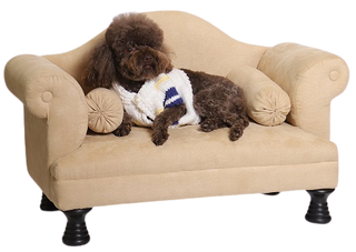 Sofá para cães com 2 braços - bege - cesto para cães