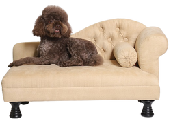Hundesofa med 1 armlæn - beige - hundekurv
