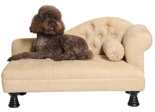 Sofa za pse s 1 naslonom za ruke - bež - košara za pse