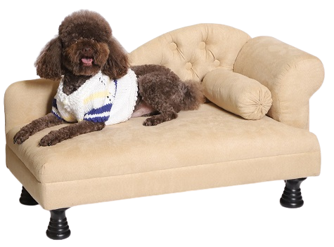 Šunų sofa su 1 porankiu - smėlio spalvos - šunų krepšys