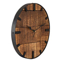 Orologio da parete in legno diametro 30 cm. Orologio da soggiorno moderno rotondo in legno vintage silenzioso. Realizzato in legno di mango.