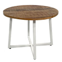 Tavolino - Tavolo da salotto rotondo 60 cm - Tavolino Cannes struttura in metallo nero, bianco o argento antico