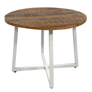 Stol za kavu - Okrugli stolić za dnevni boravak od 60 cm - Pomoćni stolić Cannes crni metalni okvir, bijelo ili antikno srebro
