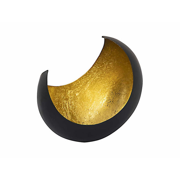 Svícen - svícen vyrobený ve tvaru měsíc/srp černý matně zlacený uvnitř
