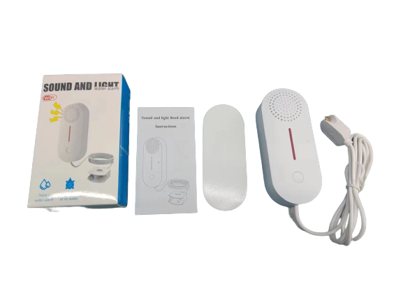 Alarma pentru scurgeri de apa - Alarma de inundatii si nivel de apa - Alarma acustica si luminoasa - WIFI cu alarma pentru telefonul mobil