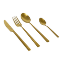 Conjunto de talheres - 16 peças para 4 pessoas - Modelo Fairbaks - Dourado ou preto