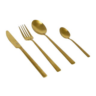 Set pribora za jelo - 16 dijelova za 4 osobe - Model Fairbaks - Zlatni ili crni