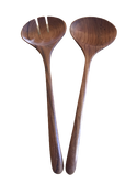 Salotų stalo įrankiai iš tikmedžio – susideda iš dviejų salotinių šaukštų