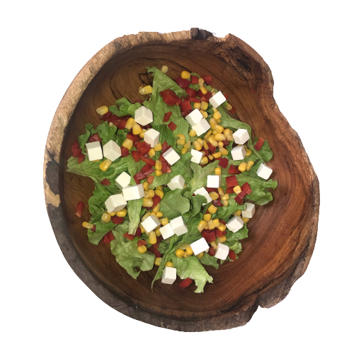 Skål i Teak træ - ca. 30 cm i diameter og 10 cm  høj - Salatskål, frugtskål, dekorationsskål mv.