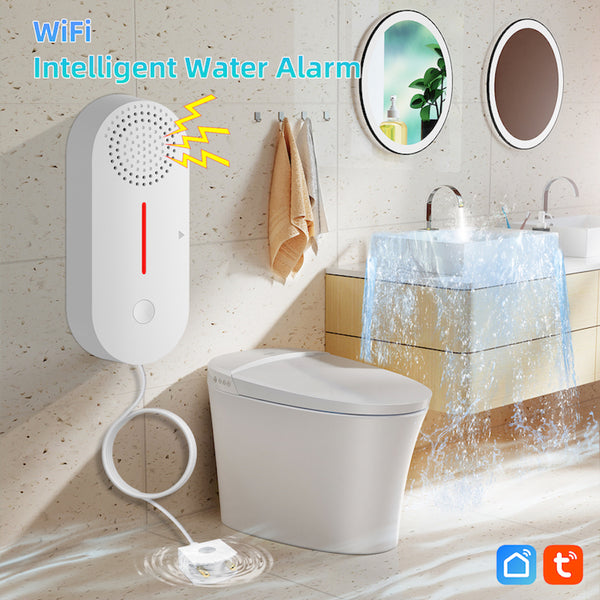 Alarm für Wasseraustritt - Überschwemmungs- und Wasserstandsalarm - Akustischer und Lichtalarm - WIFI mit Alarm für Ihr Mobiltelefon