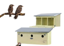 Bolåda / fågellåda för sparvar - modell Radhuset