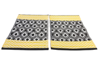 keltainen-musta-valkoinen Pistematot - 40 x 60 cm - Sisätiloihin, terassille, rannalle tai telttailulle