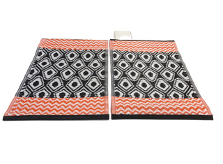  oranssi-musta-valkoinen Pistematot - 40 x 60 cm - Sisätiloihin, terassille, rannalle tai telttailulle