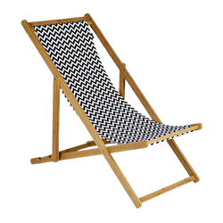 Chaise d'extérieur - Chaise de plage en bambou et toile - Modèle Soho
