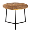 Mesa de centro redonda de madera maciza diámetro 56cm. Mesa de centro, mesa auxiliar La Palma con estructura de metal en negro