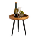 Odkládací stolek dřevěný kulatý průměr 40 nebo 50 cm. Konferenční stolek obývací stolek Vancouver kovové nohy matně černá