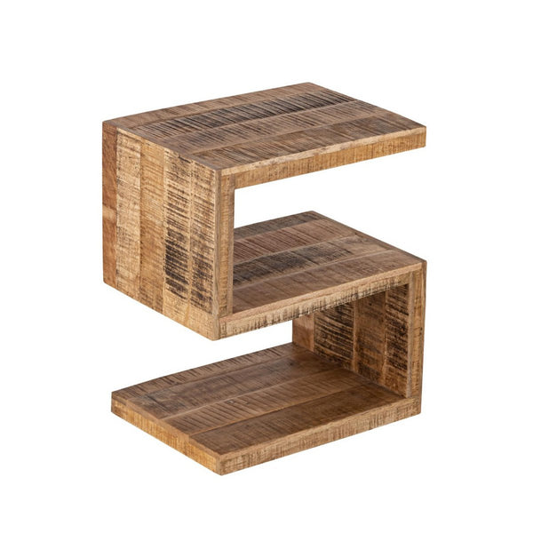 Odkládací stolek dřevo - tvar S - Konferenční stolek Sissi - Květinový sloup - Mangové dřevo