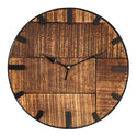 Zidni sat drvo promjera 30 cm. Moderni okrugli sat za dnevni boravak izrađen od drva vintage tih. Izrađena od drveta manga.