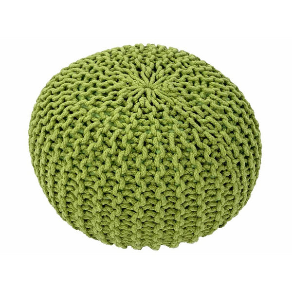 Puff Ø 55 cm stickad pall puff golvkudde grovstickad look extra hög höjd 37 cm